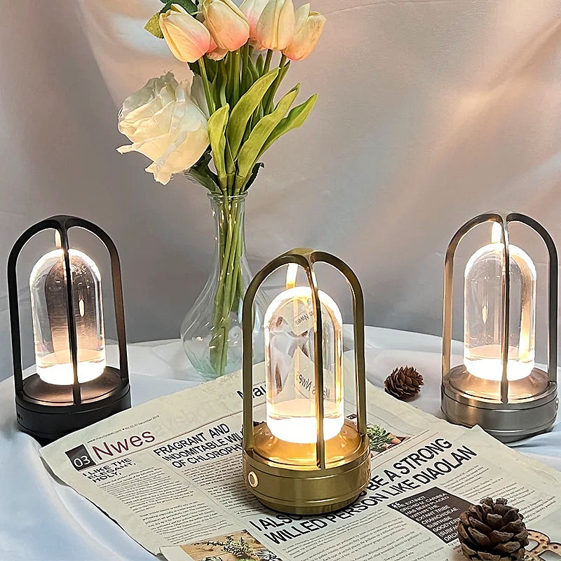Laddbar Väderskyddad Bordslampa i Aluminium – Designlampa & Atmosfärsbelysning