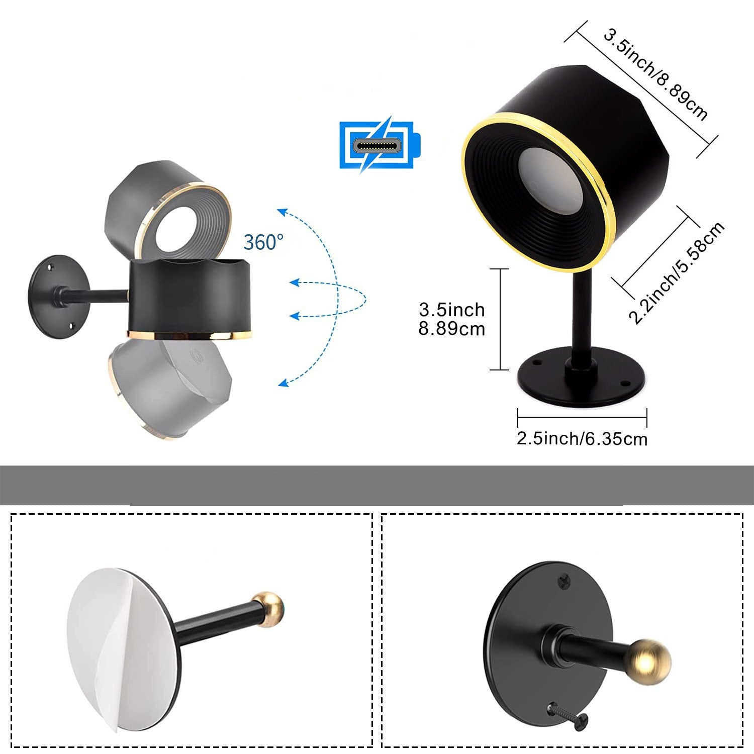 Magnetisk RGB Vägglampa med Steglös Dimming – Enkel & Modern Design