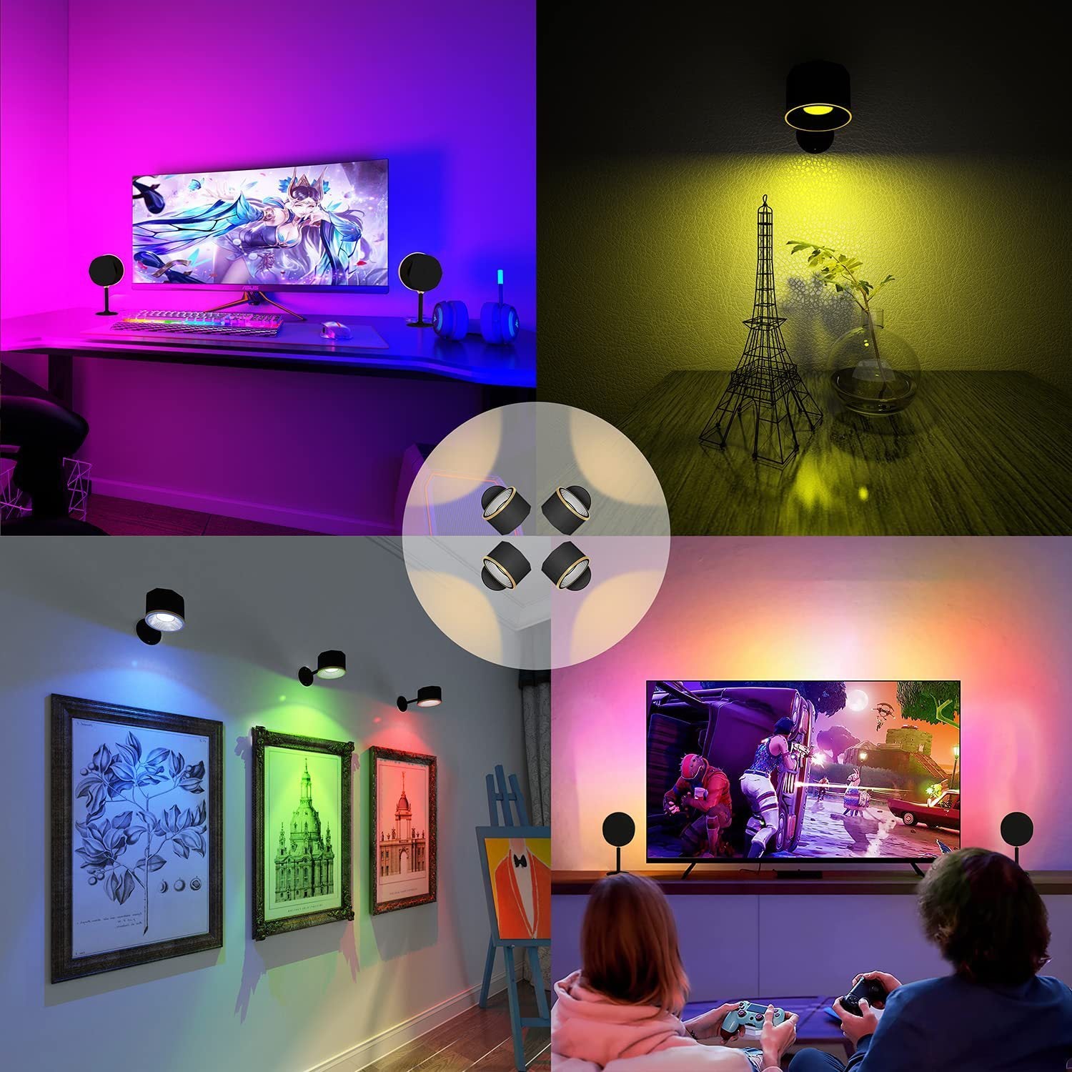 Magnetisk RGB Vägglampa med Steglös Dimming – Enkel & Modern Design