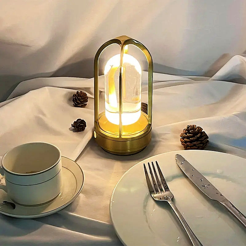Laddbar Väderskyddad Bordslampa i Aluminium – Designlampa & Atmosfärsbelysning