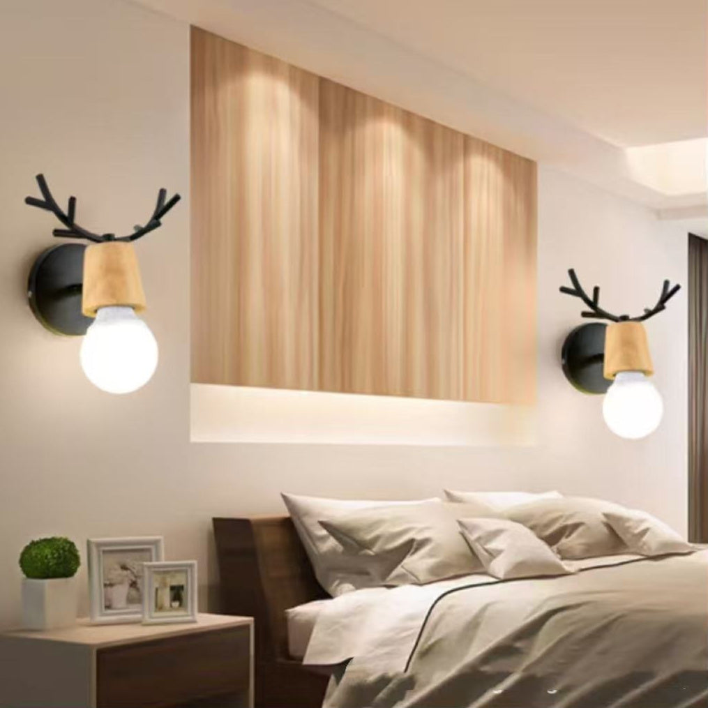 Nordisk Vägglampa Modern Macaron - Designlampa Med Renhorn