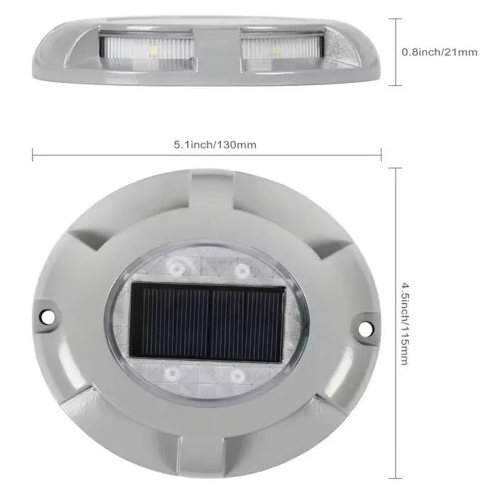 Road Safety Markers Cat Eyes Aluminum Solar Power Led Flashing Reflective Road Stud Light
