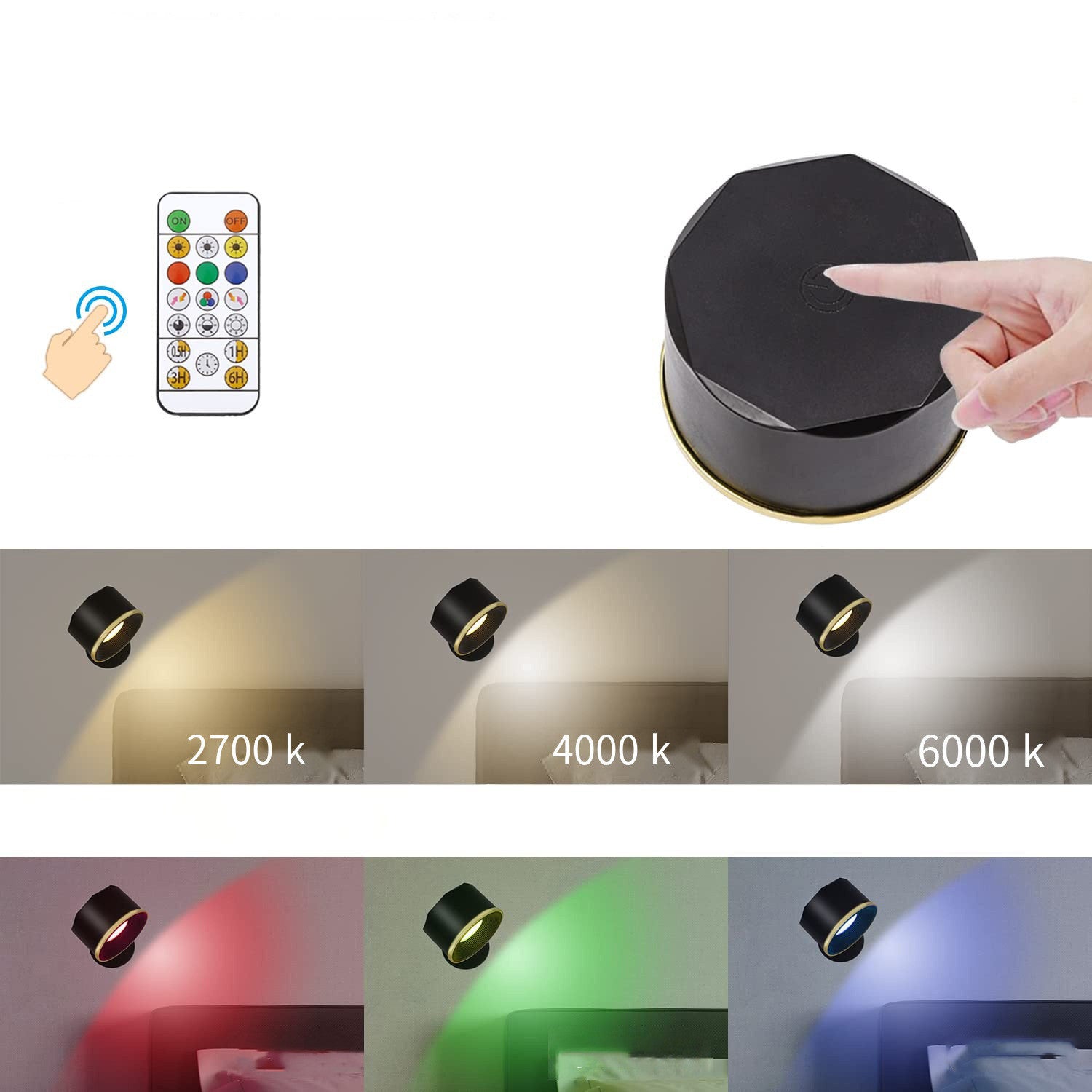 Magnetisk RGB Vägglampa med Steglös Dimming – Enkel & Modern Design