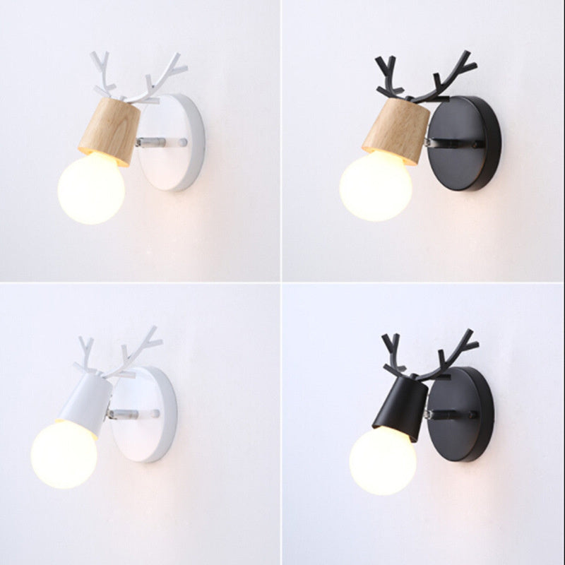 Nordisk Vägglampa Modern Macaron - Designlampa Med Renhorn